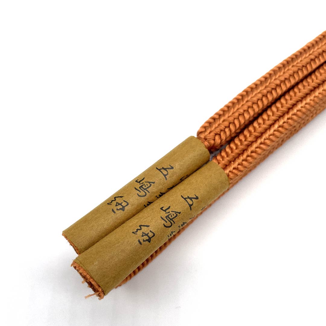 (New old stock) Obi-jime (belt fastener) made of pure silk, quarter-length cord, carrot color, Goshima cord, crown (yurugi), Edo braid, length approx. 162cm, width approx. 1cm, casual, S rank, orange, 1135000302926