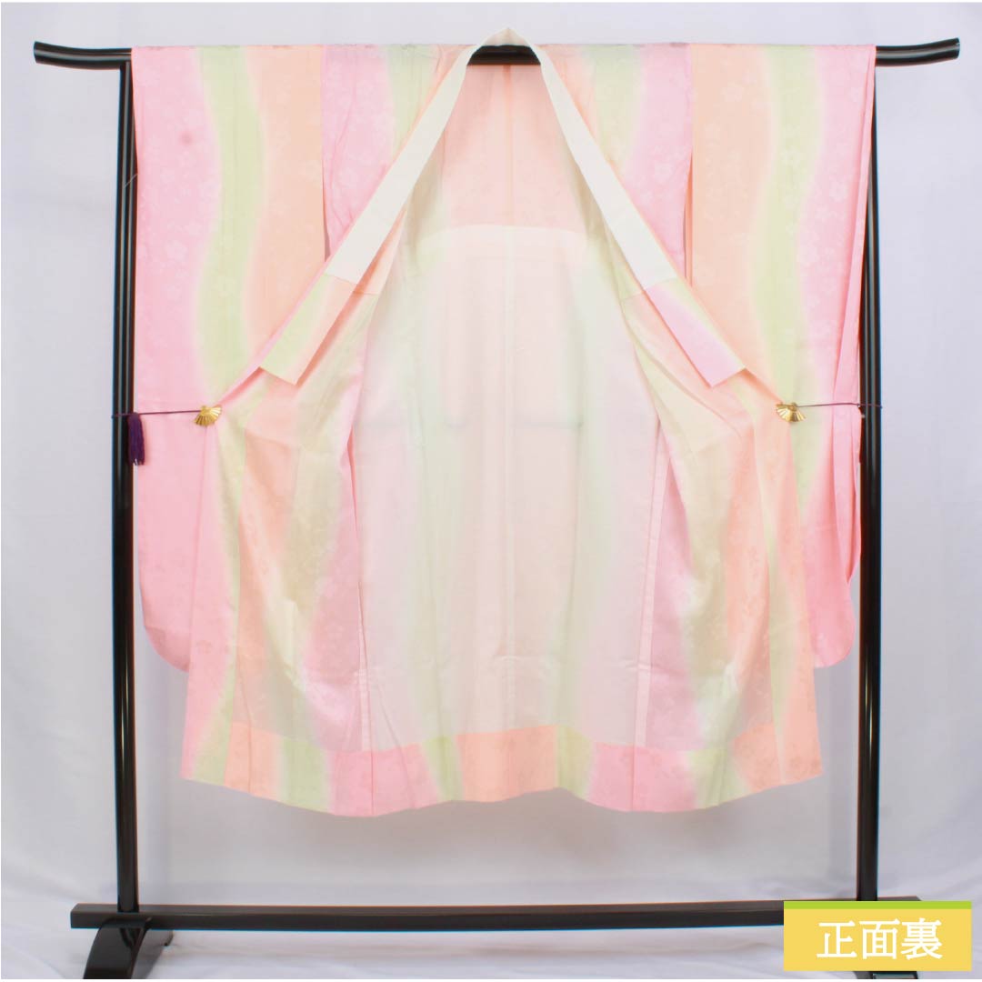 Nagajuban Silk S Rank Body Length 133cm Sleeve Length 66cm Unlined Blended Dye Sakura With Haneri Gradation 1129000732499
