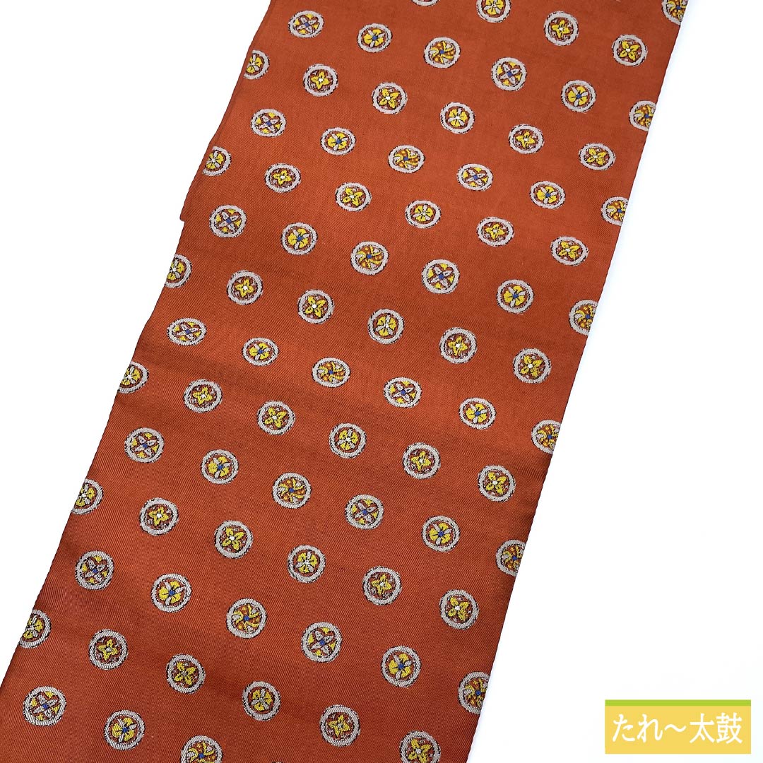 Nagoya Obi, Pure Silk, Grade A, Shoujo Chairo (Scarlet Brown), Round Crest, Length 325cm, Six-Pass, Casual, Brown, Product Number 1124009073314, Nagoya Style