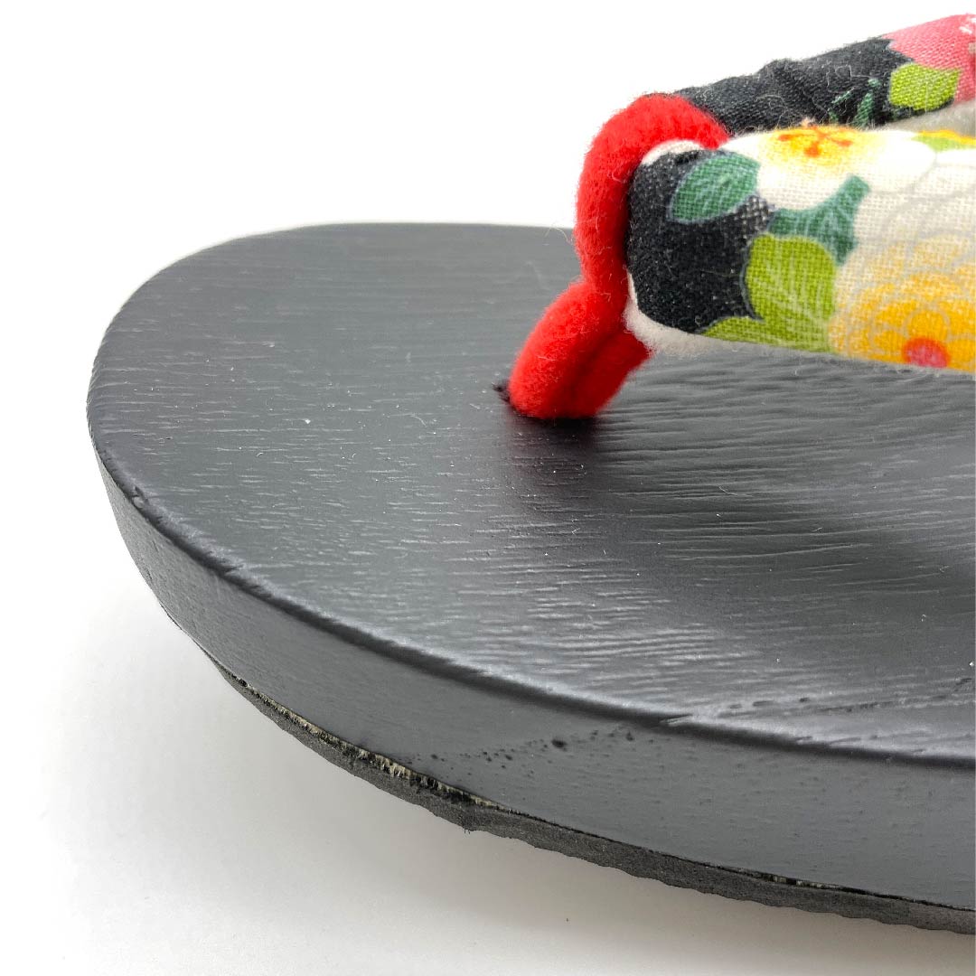 (Brand new, unused) Geta (Japanese clogs) with chrysanthemum, cherry blossom, tortoiseshell and cloisonne patterns, size XL, black, NEW rank, 1122001041510