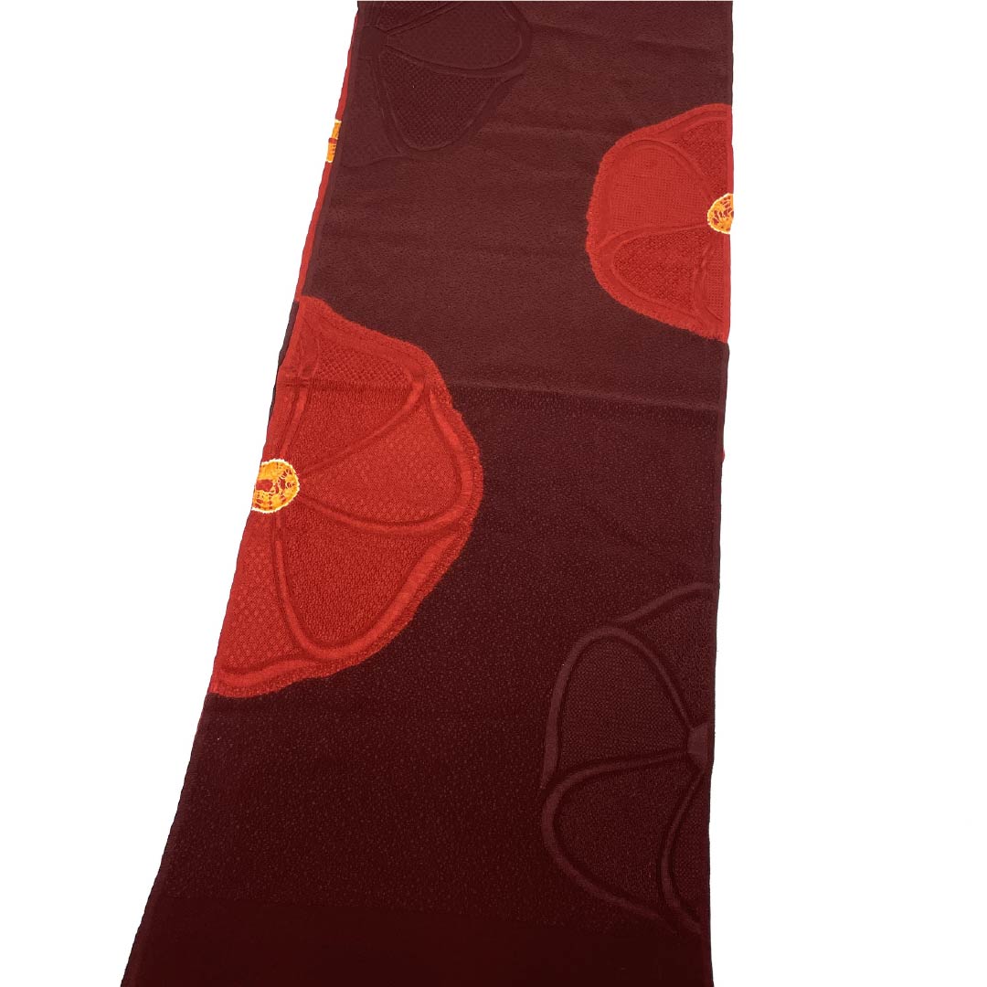 帯揚げ 正絹 Sランク カジュアル 焦色（こがれいろ） 花柄 あられ 長さ約172cm 幅約29cm 茶系 1136001952914