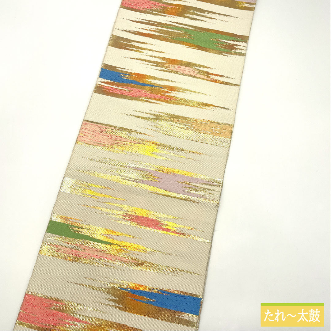 Fukuro Obi (sash), pure silk, A-rank, Nishijin-ori (woven fabric), Reimei Manzan, by Tamaki Bijutsu Orimono, 420cm long, six-pass, semi-formal, white, 1123016523311