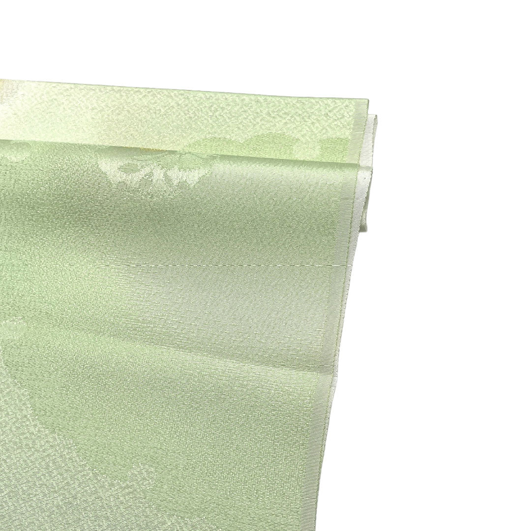 Unused: Obiage silk, NEW rank, semi-formal, usuyanagi-iro (pale willow green), Tango chirimen, Yukiwa (snow circle pattern), Length approx. 181cm, Width approx. 30cm, Green tone, 1136003161919