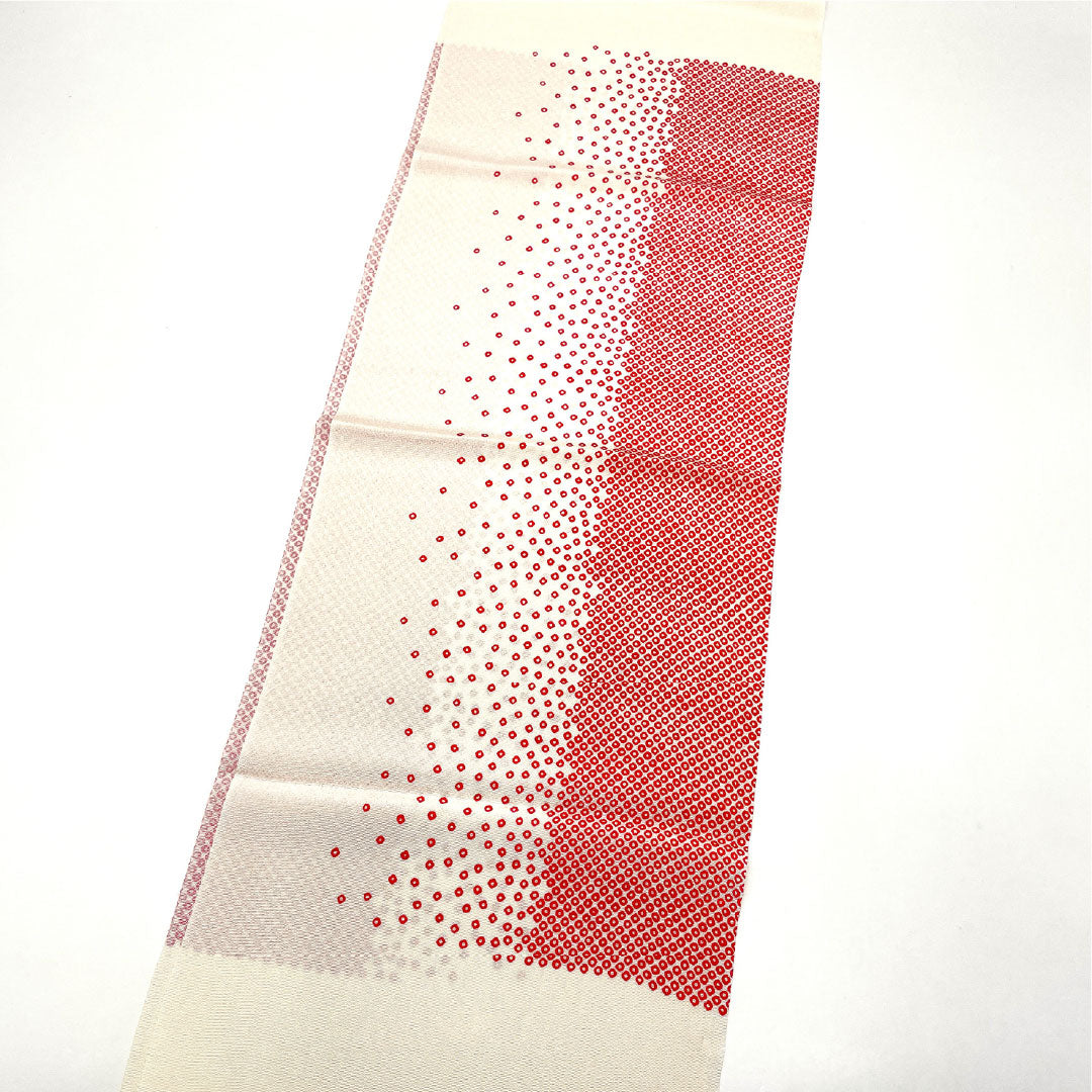 (Like New) Silk Obiage (Sash) - New Rank, Casual, Light Cherry Blossom Color, Goshima Himo, Dyed Hikita Pattern, Classic Pattern, Approximately 180cm Long, Approximately 30cm Wide, Pink, Product Number: 1136001391913