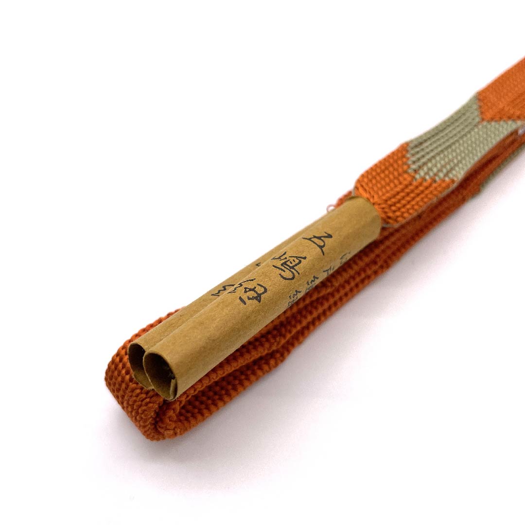 (New old stock) Obi-jime (belt fastener) made of pure silk, quarter-length cord, ochre, Goshima cord, Edo braid, new old stock, length approx. 159cm, width approx. 1.2cm, casual, S rank, orange, 1135001992926