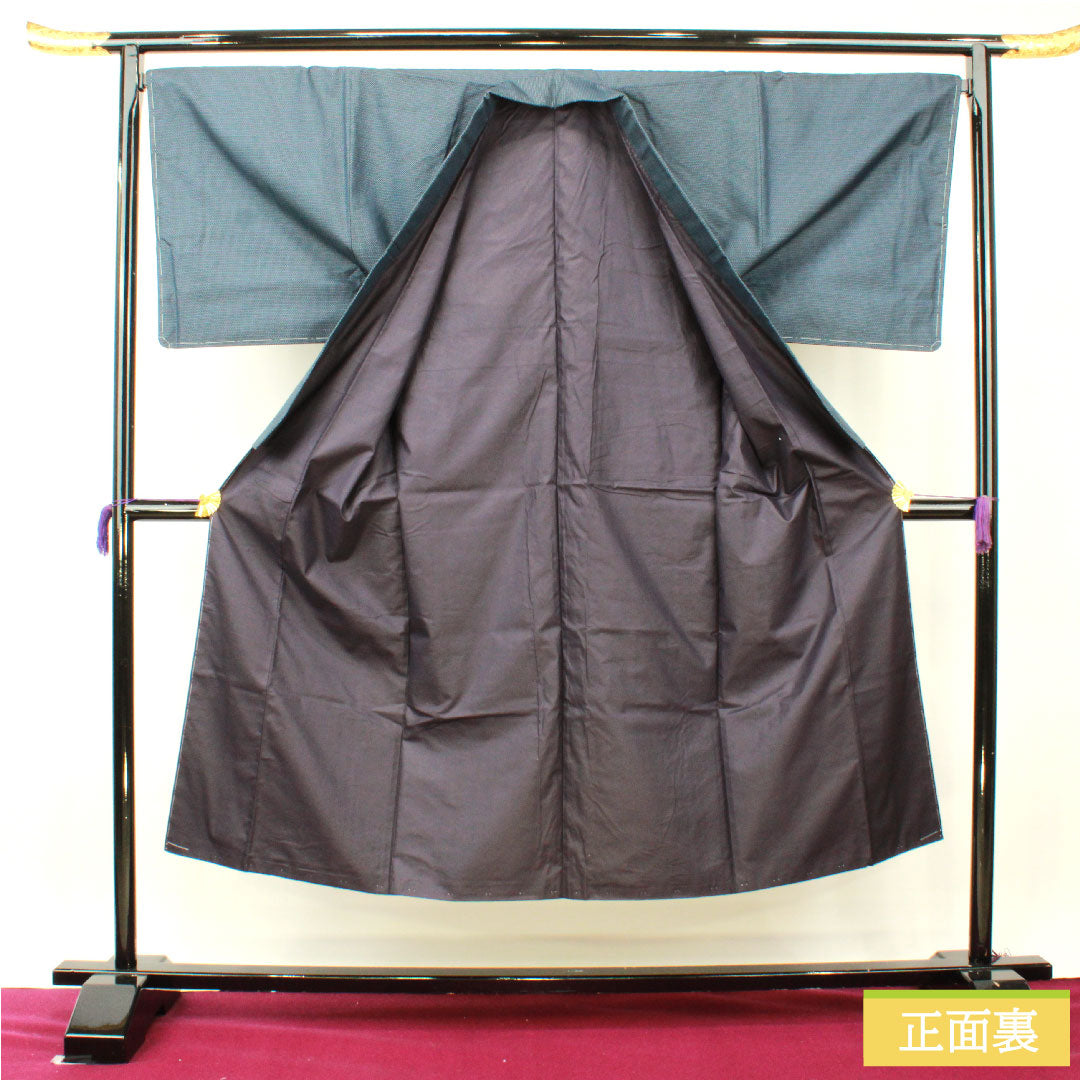 Men's pure silk, length 145cm, sleeve length 70.5cm, Oshima Tsumugi, tortoiseshell pattern, basting thread included, unused, S rank, lined, navy blue, 1119000792418