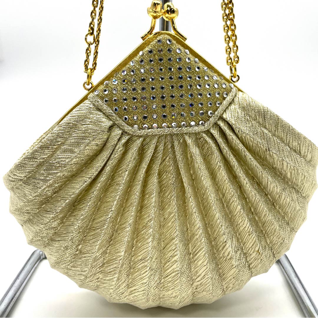 Party Bag, Semi-Formal, Gold, Sequins, Shell Shape, Katsumi-Tokyo-, Gold, S Rank, 113900044221