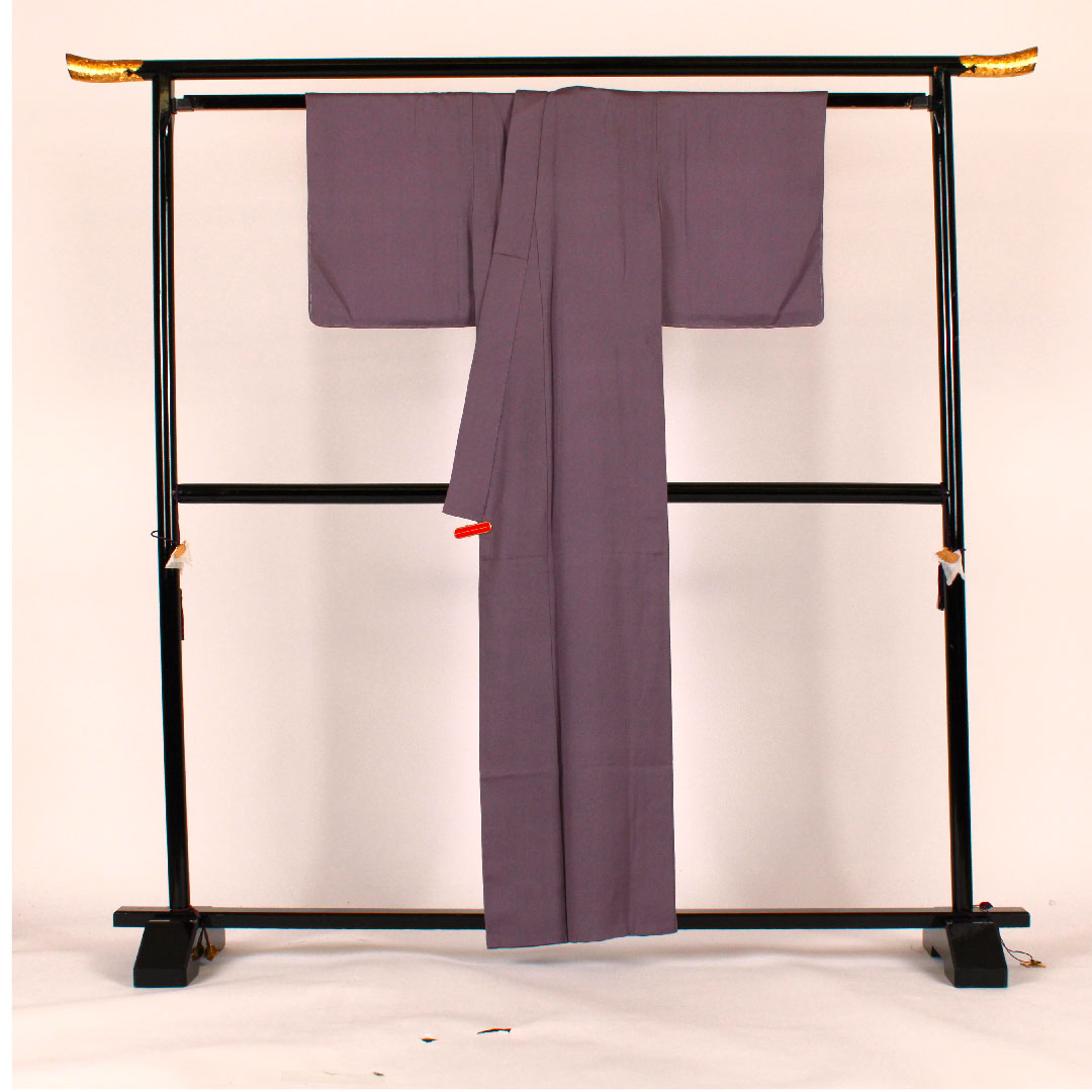 小紋 身丈158.5cm 裄丈62cm 単衣  江戸小紋 鮫柄  正絹 Sランク 紫系 1115001152320