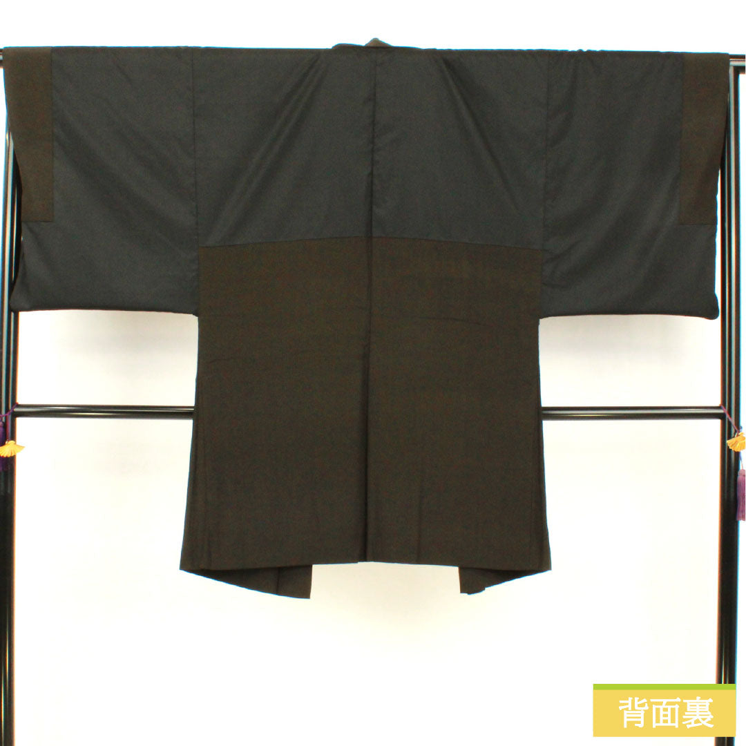 男物 正絹 Aランク 身丈96.5cm 裄丈68cm 縞 茶系 1119001553114