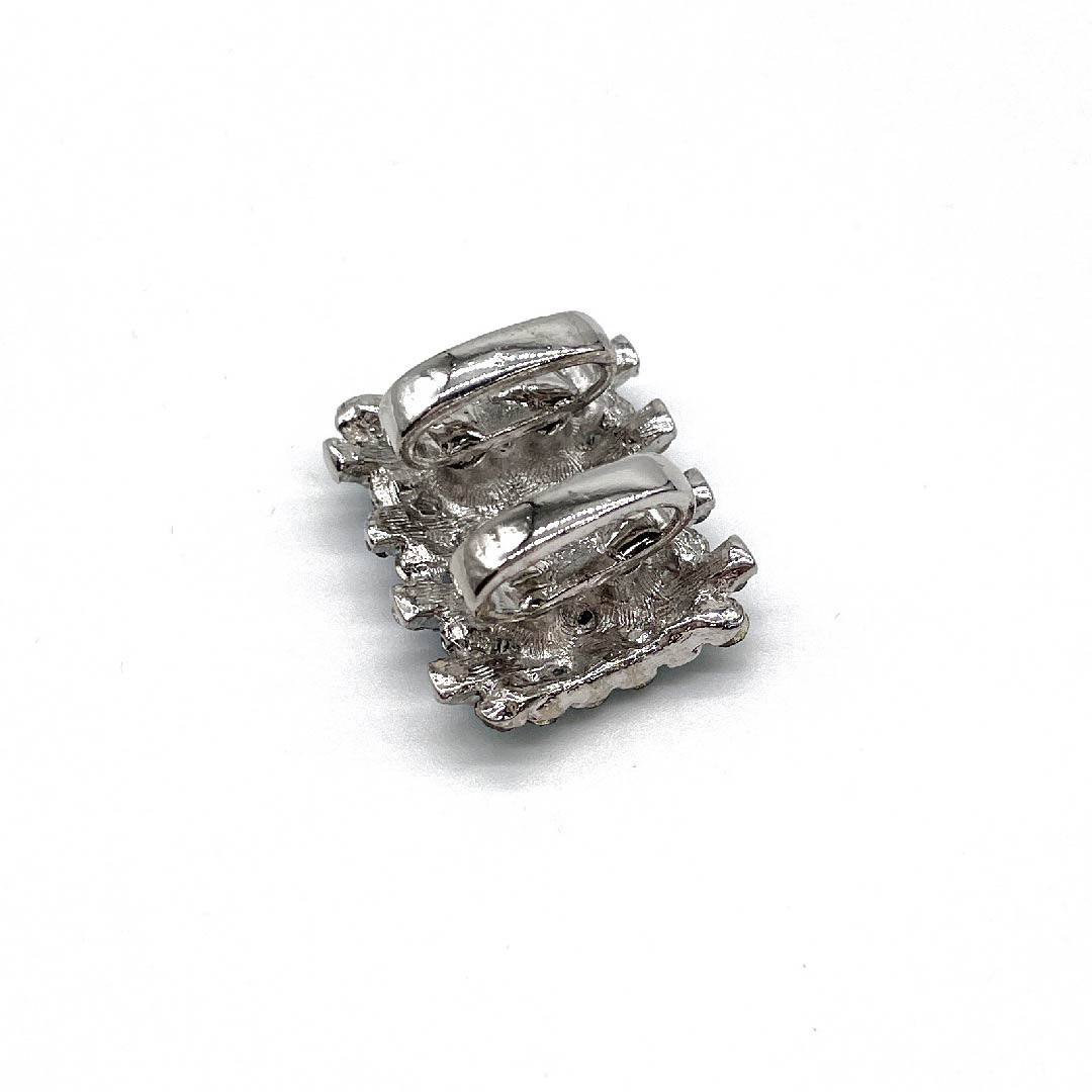 (New old stock) Obi clasp, glass, casual, Swarovski, rectangular, striped, length approx. 2cm, width approx. 2.5cm, S rank, green, 1137001102919