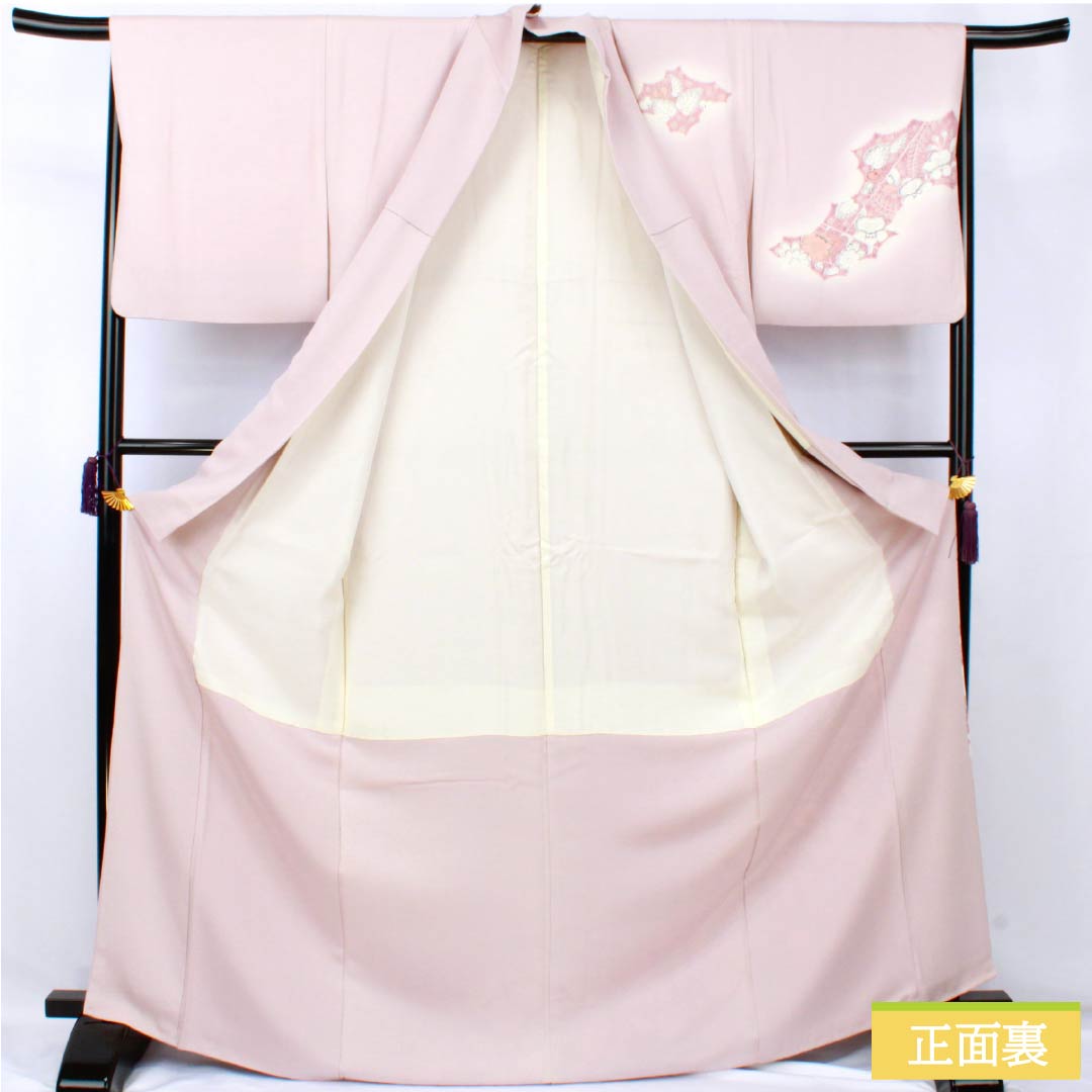 訪問着 正絹 Aランク 袷 身丈170.5cm 裄丈66cm 桜色（さくらいろ） 辻ヶ花 ピンク系 1112007163613