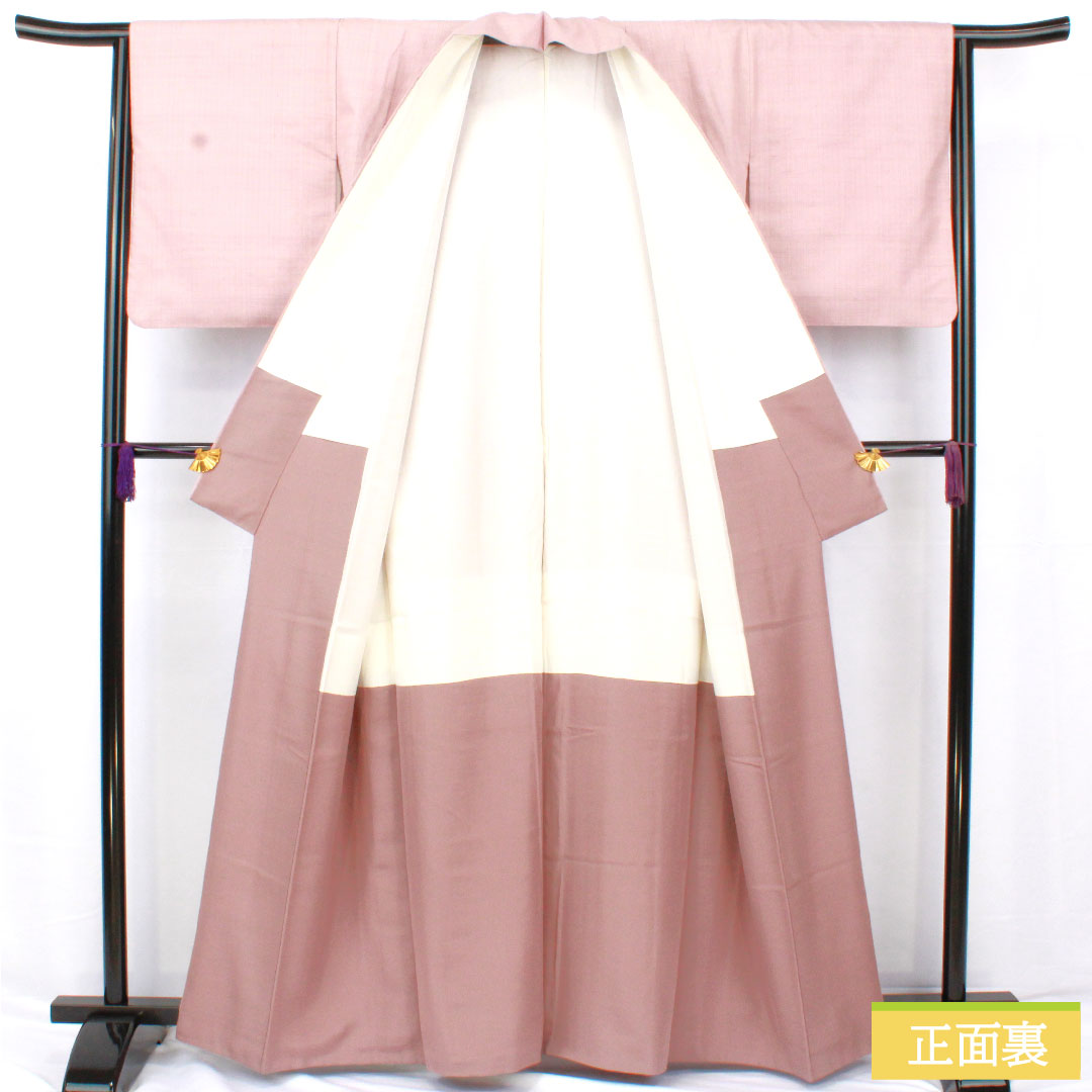 Plain color, pure silk, length 163cm, sleeve length 64cm, pale white, pongee, one crest, medium shade, five-three paulownia, lined, S rank, purple, 1114001812420