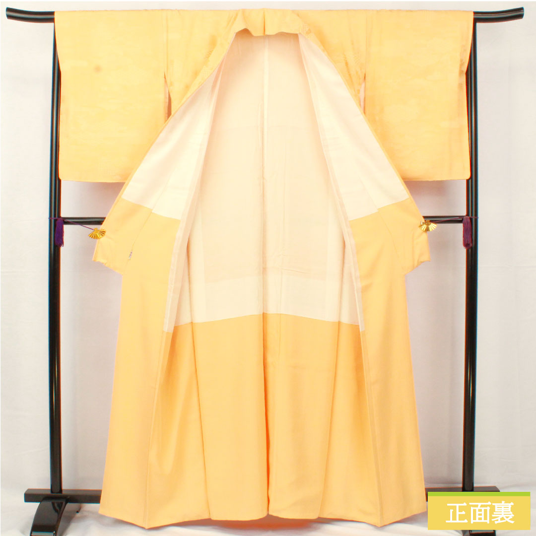 Plain color, pure silk, length 160.5cm, sleeve length 65cm, light persimmon color, one crest, snowflake and ivy, with basting thread, lined, S rank, orange, 1114001642426