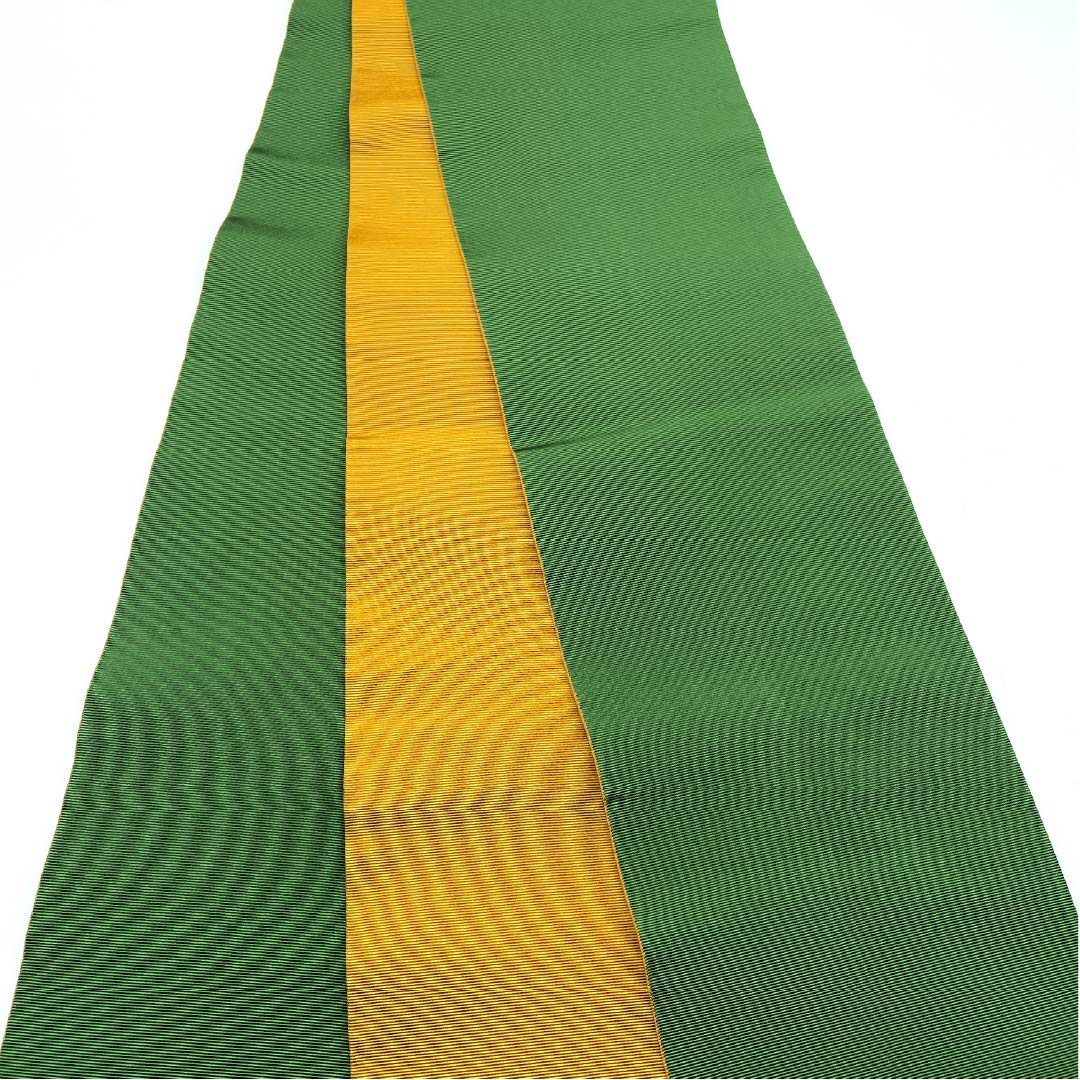 [Untailored] Half-Width Obi, Polyester, S Rank, Nureha-iro (wet leaf color), for Yukata, Plain, Reversible, Obi length 350cm, Green-toned, 1125001942319