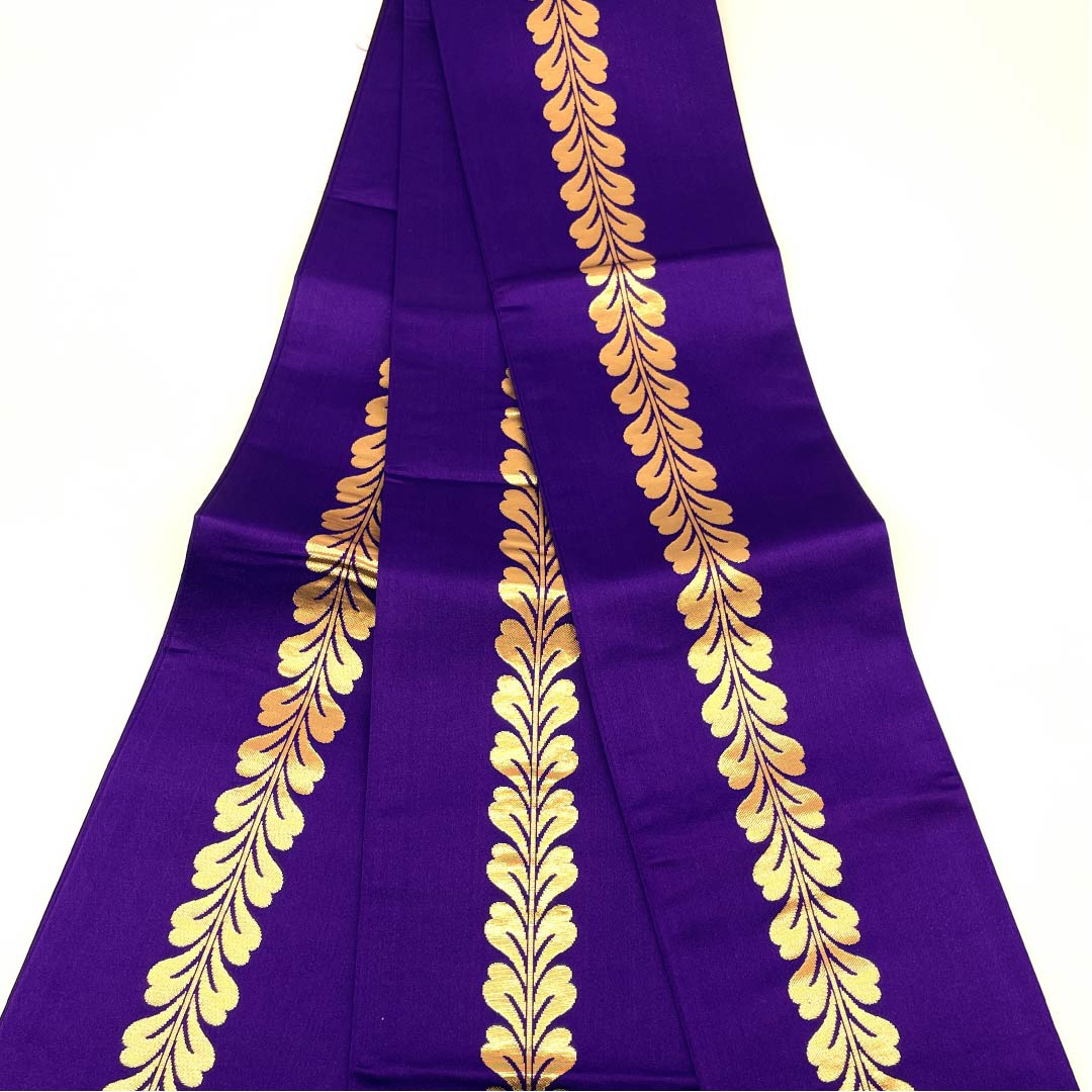Half-width Obi, Other, Violet (Sumireiro) and Wisteria, Length 352cm, Purple, S Rank, 1125002022320