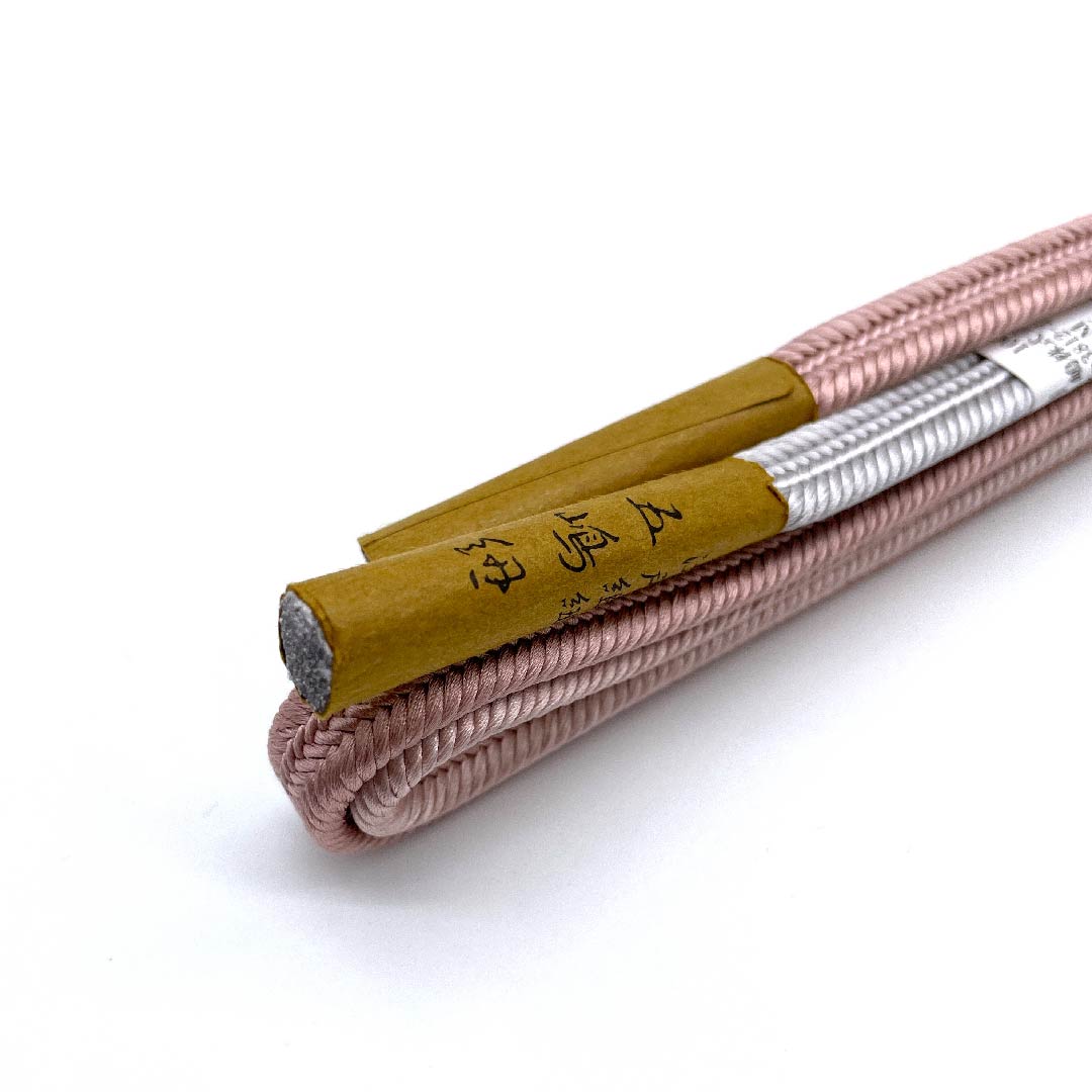 (New old stock) Obijime (belt fastener) Pure silk quarter-length cord, imitation peach color (fake peach color), Goshima cord, Edo braid, new old stock, length approx. 168cm, width approx. 1.2cm, casual, S rank, pink, 1135000892913
