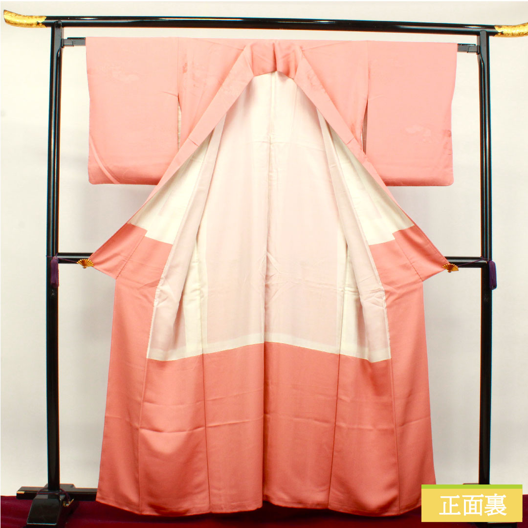 Plain color, pure silk, length 161cm, sleeve length 64cm, washed vermilion, auspicious motif, lined, S rank, pink, 1114001122413
