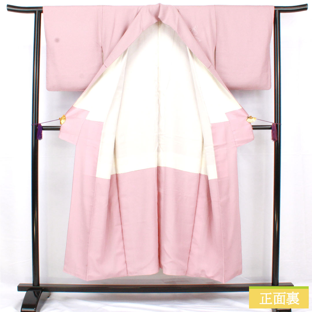 Homongi, pure silk, lined, length 149cm, sleeve length 62cm, light wisteria color, Shantou embroidery, Suzhou embroidery, one crest, medium-shaded five-three paulownia, S rank, purple, 1112005112120