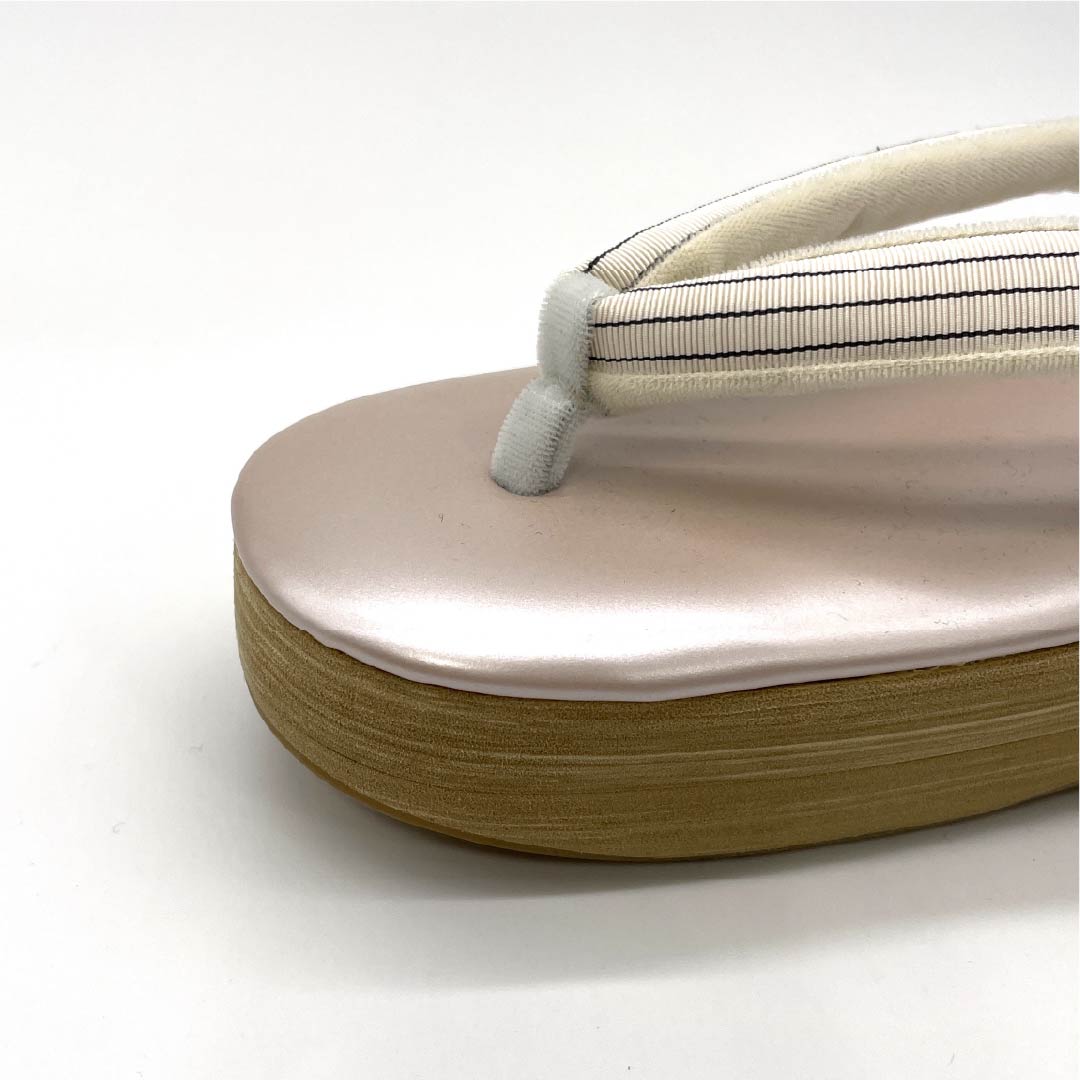 (Like New) Seinosuke Zori Sandals, Synthetic Leather, New Condition, Casual, Striped, EVA, Length 23cm, Size M, Pink, Item Number 1122001391313