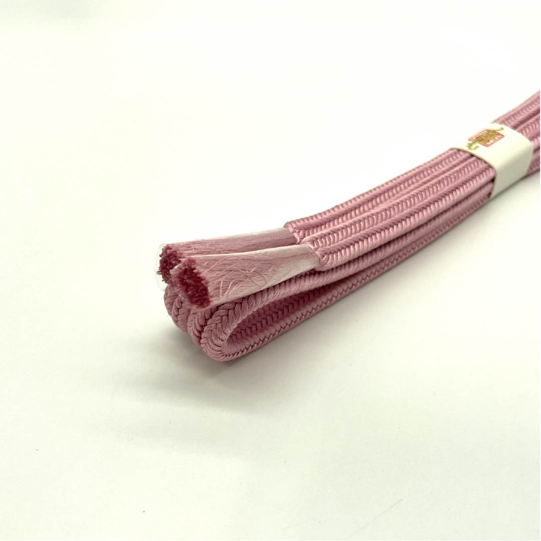 （新古品） 帯締め 正絹  一斤染色（いっこんぞめいろ） 冠組 新古品 長さ約159cm 幅約1cm セミフォーマル NEWランク ピンク系 1135003651313