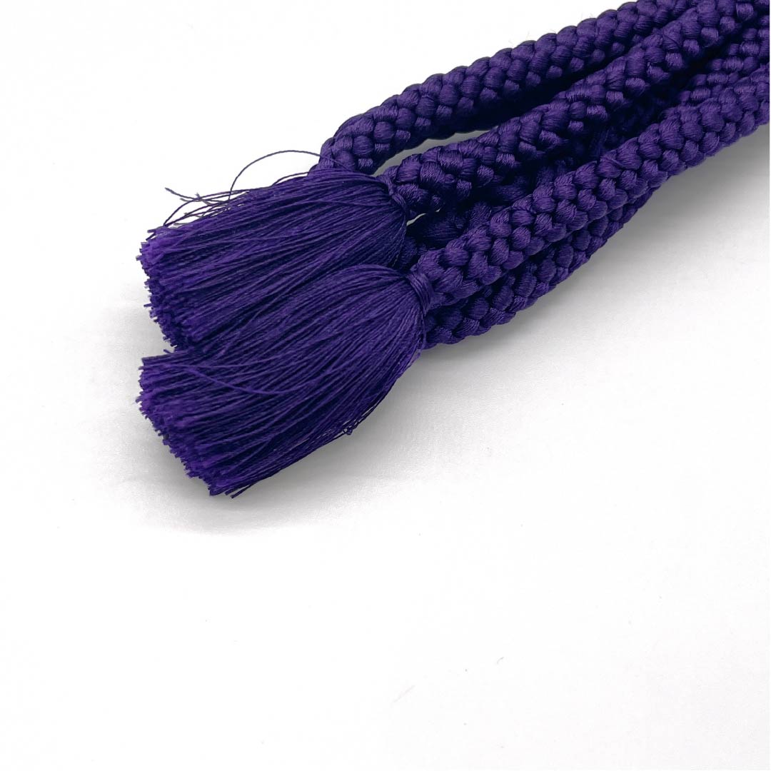 S-Rank Silk Obijime (Sash Band) - Purple-Brown, Round Braid, Approx. 160.5cm Long, Approx. 0.8cm Wide, Casual, Purple, Item Number: 1135004432320