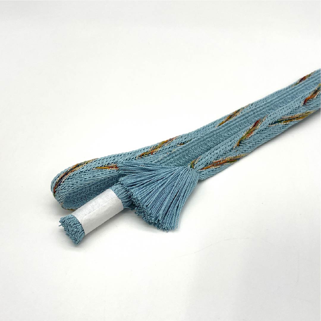 (新品)帯締め 正絹 NEWランク  水縹色（みずはなだいろ） 翠嵐工房 単衣用 夏用 長さ約165cm 幅約1.5cm セミフォーマル 水色系 1135005481324