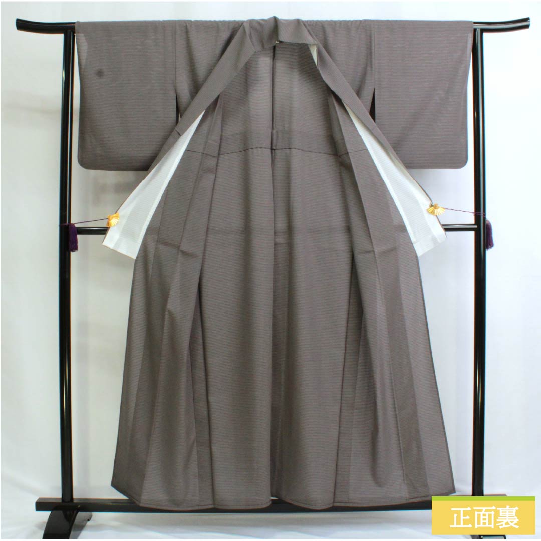 Summer kimono, polyester, plain color, S rank, length 157cm, sleeve length 64cm, washable, grayish gray, silk pongee, product number 1132003202322