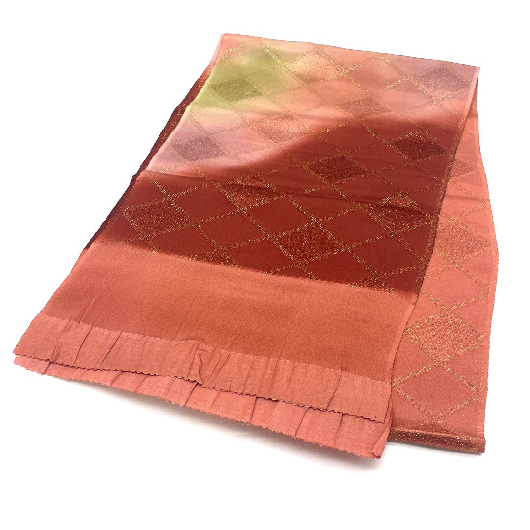 Obiage Silk S-rank Semi-formal Bengal Red Diamond Gold thread Length approx. 180cm Width approx. 28cm Red系 1136002622912