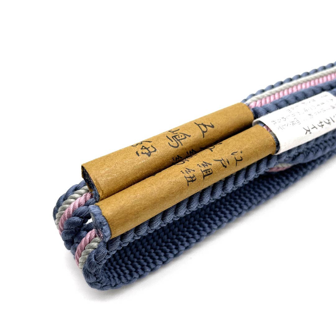 （新古品）帯締め 正絹 四分紐 移色（うつしいろ）五嶋紐 江戸組紐 長尺 長さ約175cm 幅約1cm カジュアル Sランク 青系 1135001382917