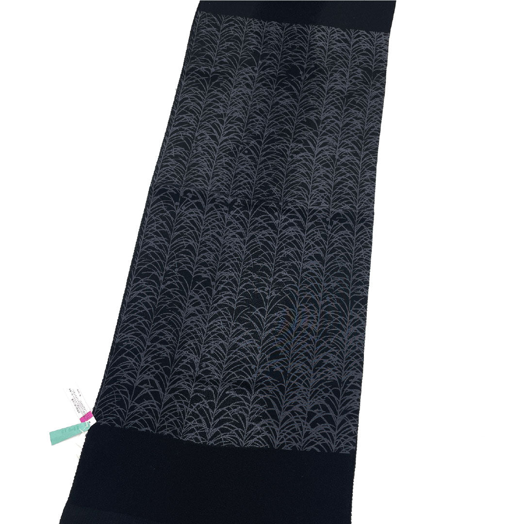 (Like new) Pure silk obiage, semi-formal, black, classic pine pattern, length approximately 176cm, width approximately 30cm, black, product number 1136001671910