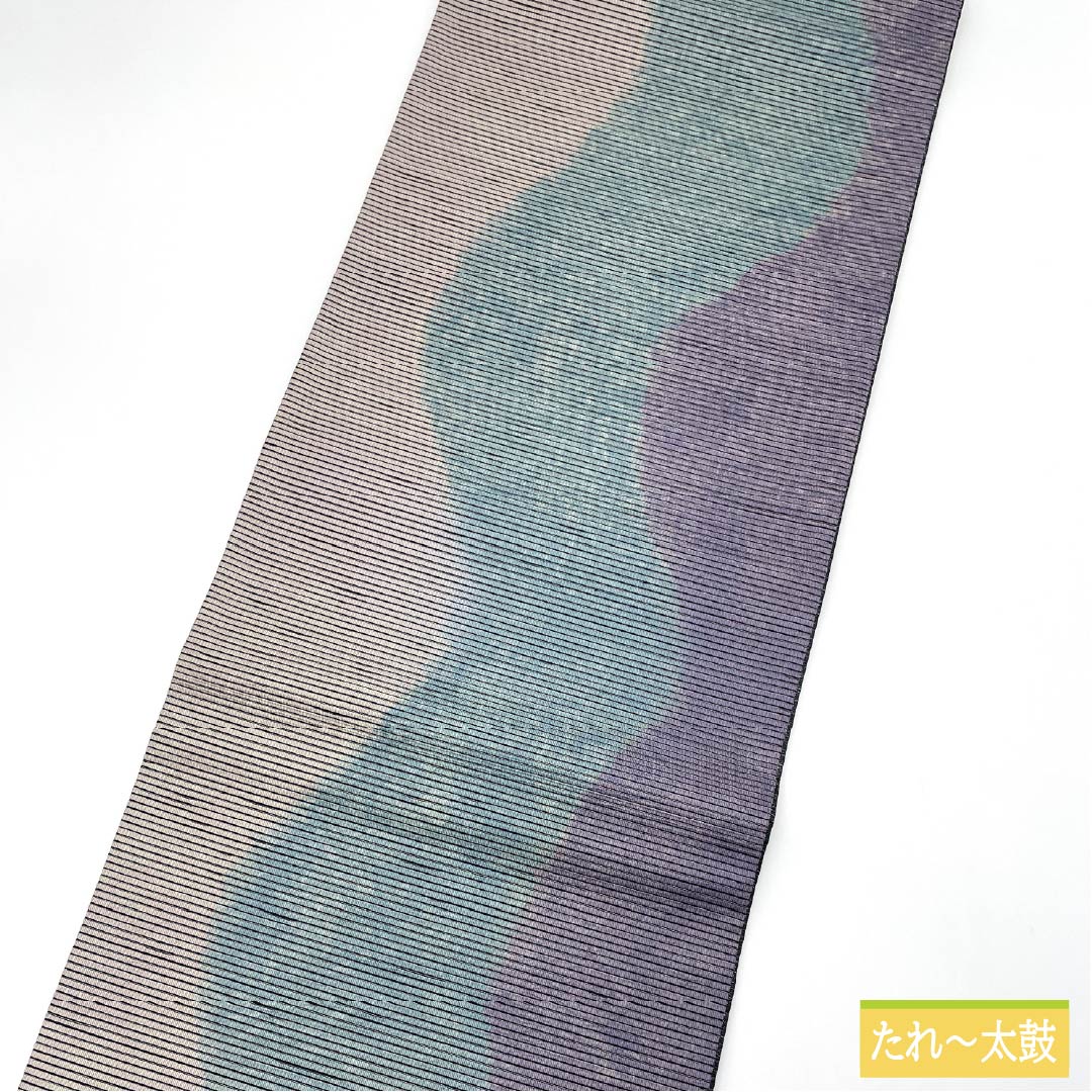 Fukuro Obi (Sash), Pure Silk, S-Rank, Paper Fabric, Tatewaku Pattern, Length 444cm, Six-Ply, Semi-Formal, Gradient Pattern, Product Number: 1123015332399