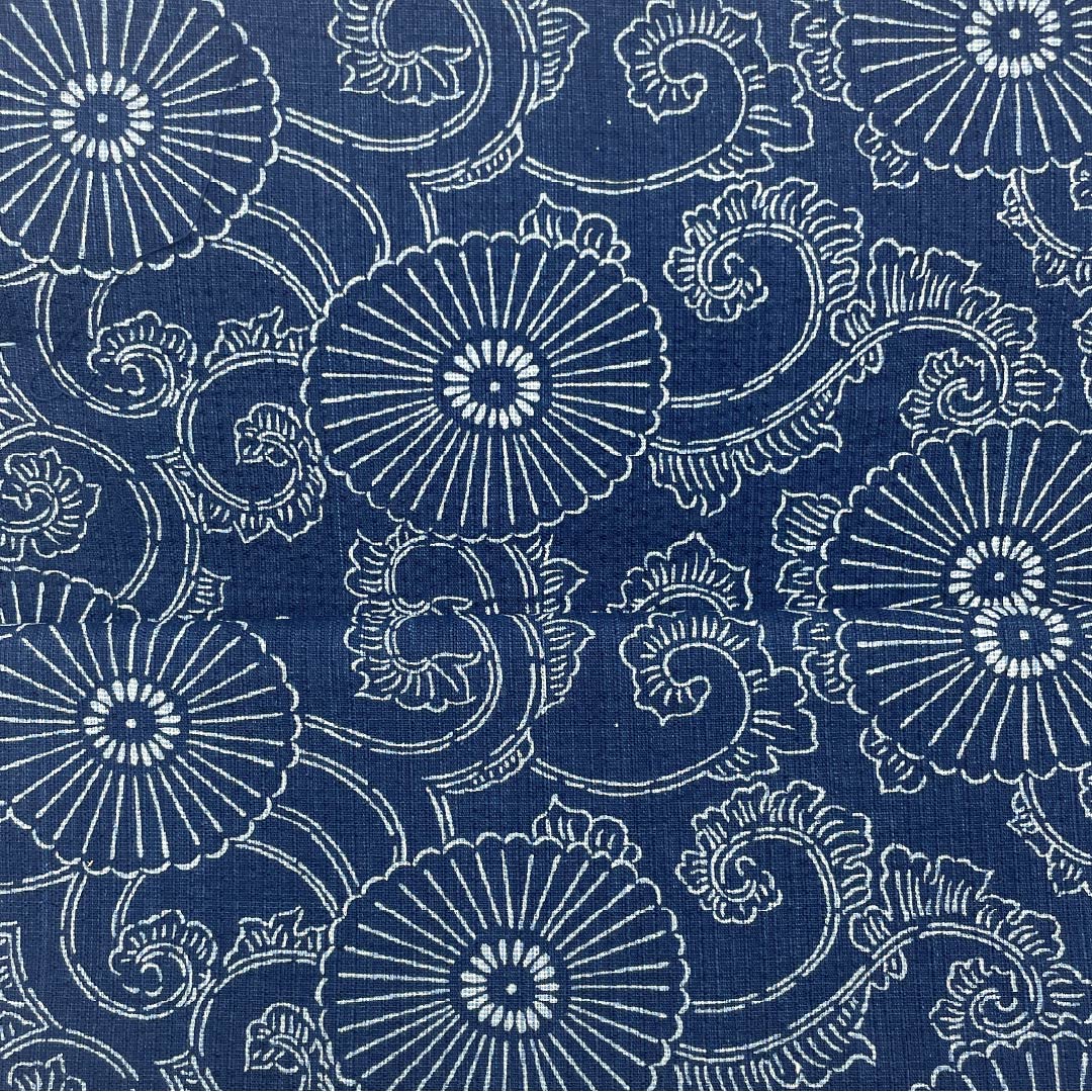 Yukata cloth, cotton, Awa Shijira, Important Intangible Cultural Property, genuine indigo dye, navy blue (kon-iro), S rank, navy blue, 1130000892918