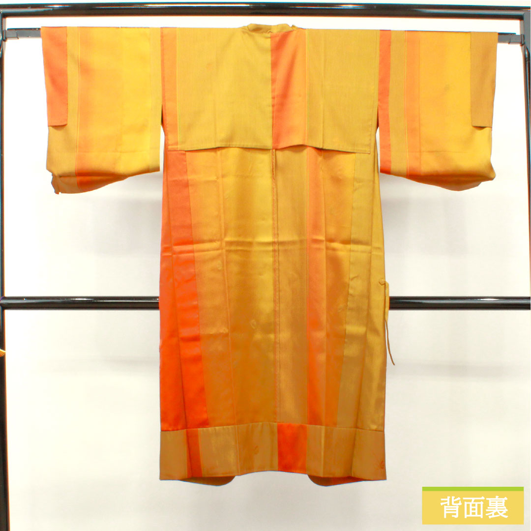 道行コート 正絹 身丈122.5cm 裄丈64cm 唐金色（からかねいろ） 抽象模様 Sランク 単衣 黄系 1117001012923