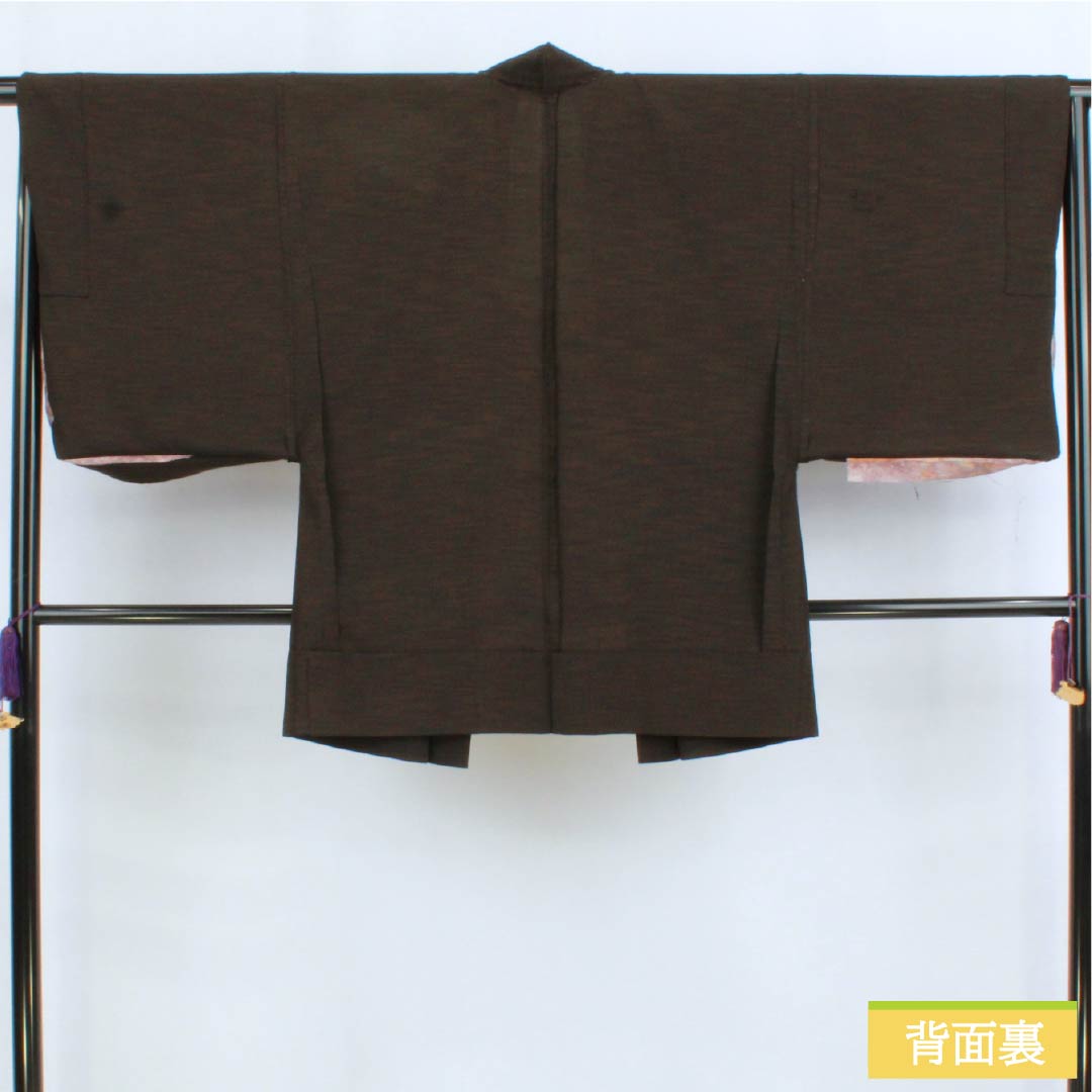 Men's silk, A-grade, length 84cm, sleeve length 66cm, dark grey with brown accents, product number 1119001203114