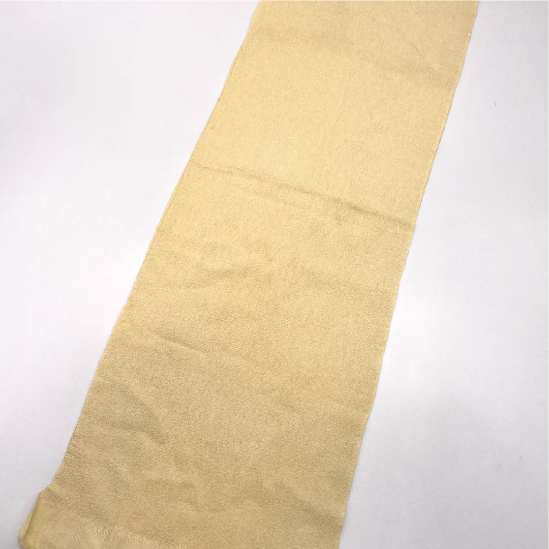 帯揚げ 正絹 Aランク カジュアル 麹色（こうじいろ） ちりめん地 無地  長さ約158cm 幅約26cm クリーム系 1136002373915