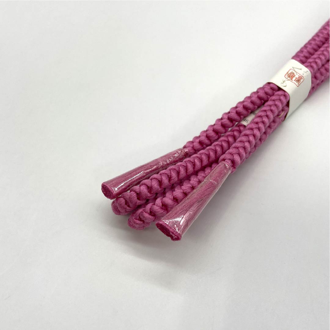 (Like New) Silk Obi-jime (Sash Band) - S-Rank, Hagi-iro (Lavender Green), Round Braid, Approx. 166cm Long, Approx. 1cm Wide, Casual, Pink, Item Number: 1135005292313