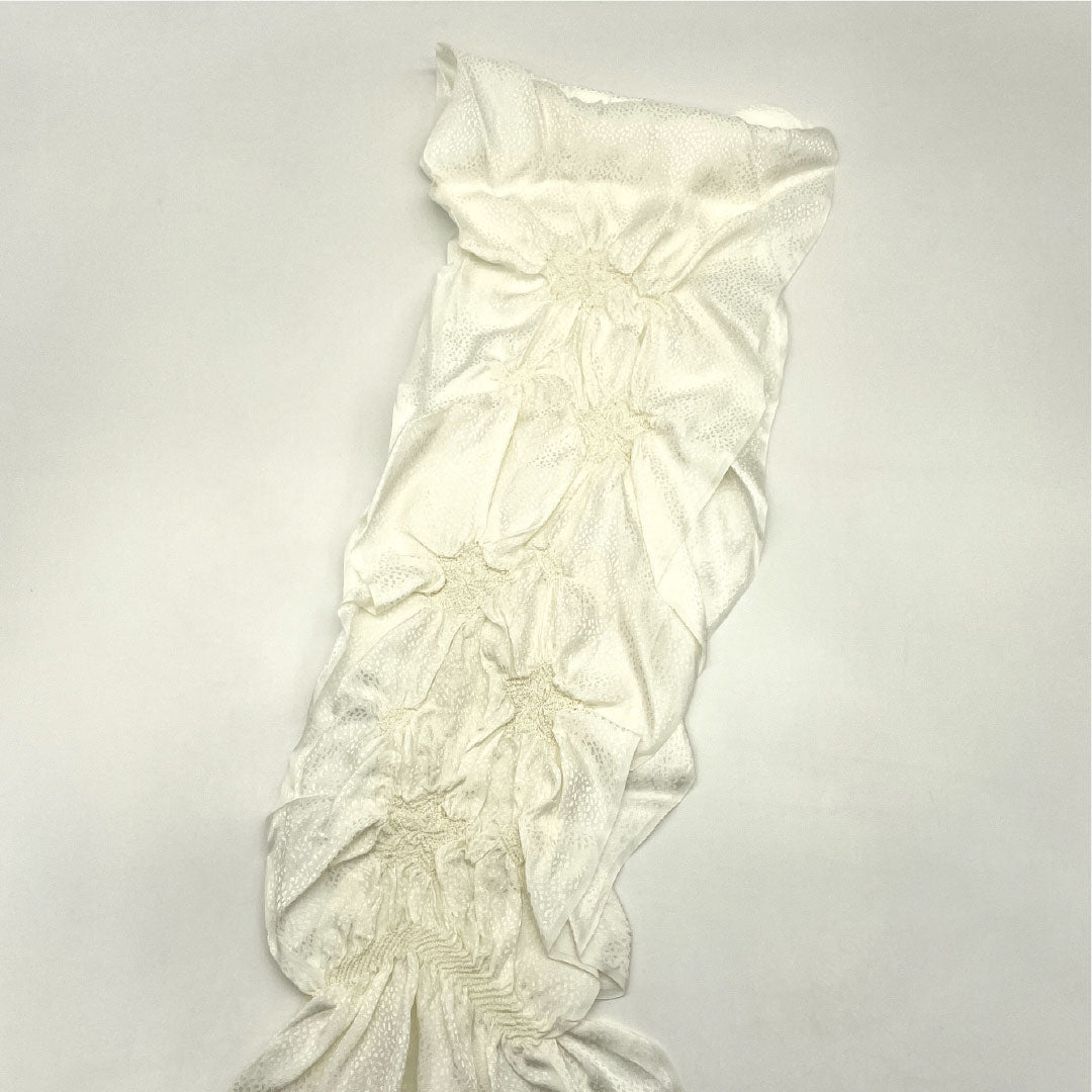 （新古品） 帯締め・帯揚げセット 正絹 NEWランク 乳白色（にゅうはくしょく） 留袖用 紅葉 古典柄 長さ約158cm 幅約1.5cm フォーマル 白系 1141000361311