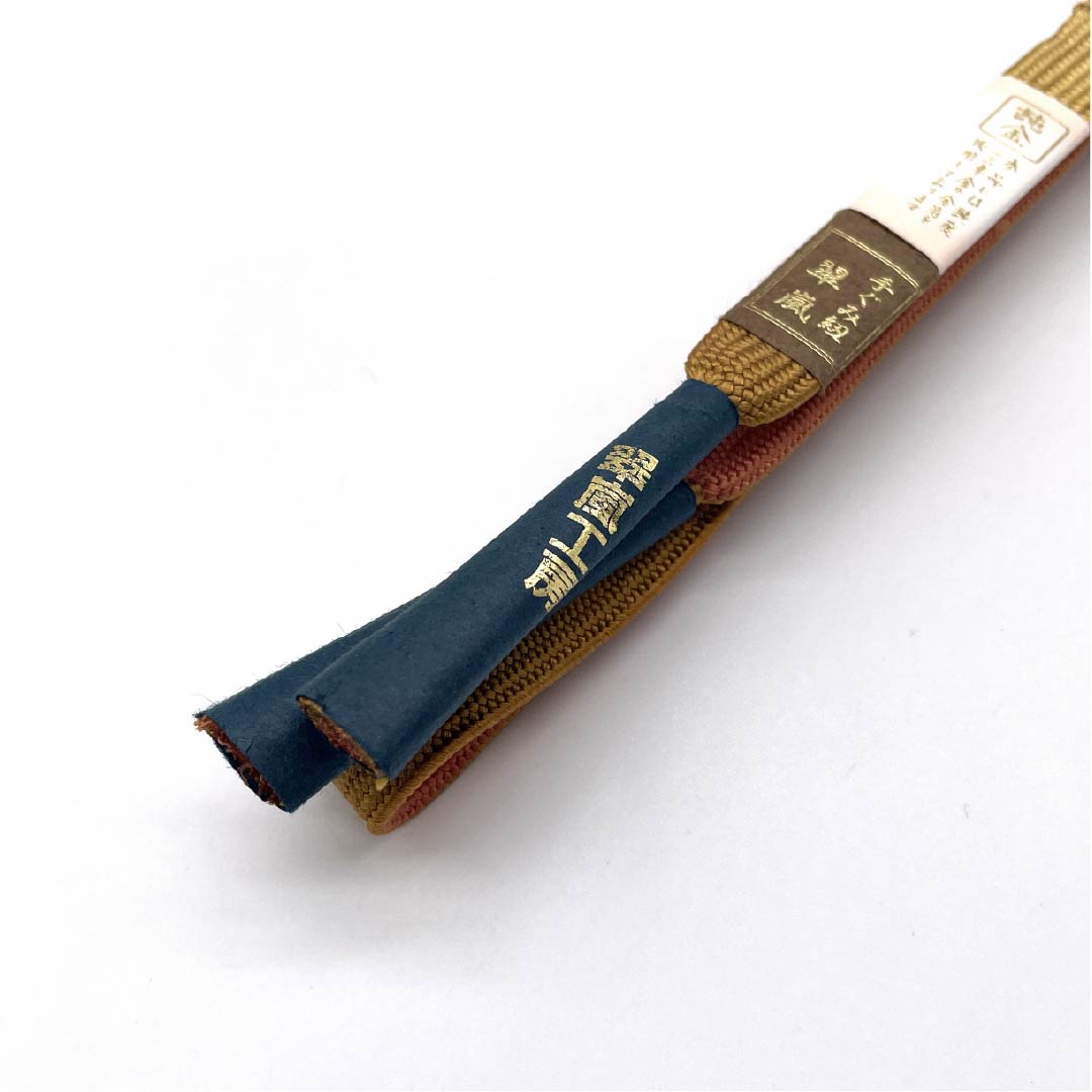 （新古品） 帯締め 正絹 四分紐 埴色（はにいろ） 手組紐 翆嵐工房 純金 長さ約161cm 幅約1.5cm セミフォーマル NEWランク 茶系 1135003441314