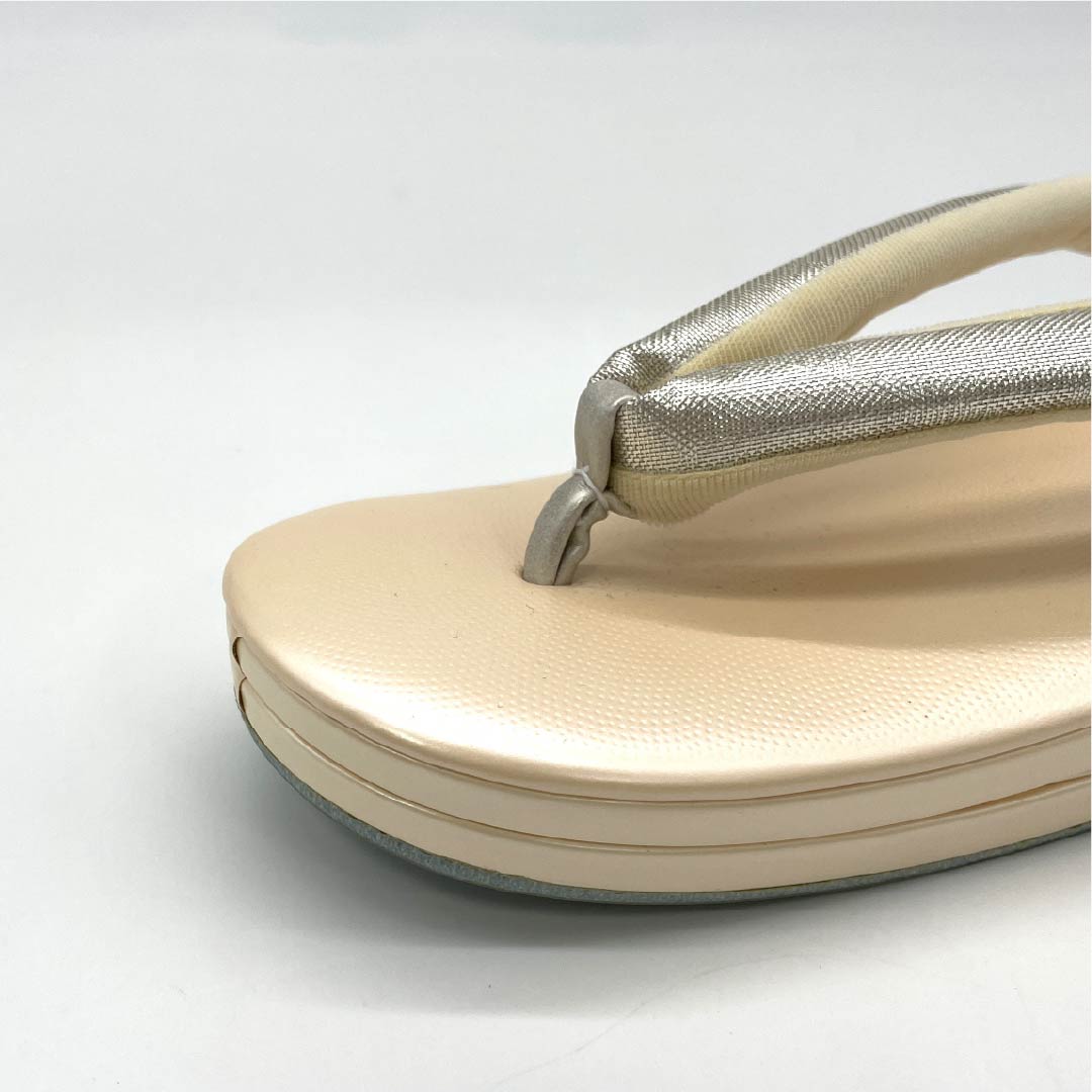 (Like New) Semi-Formal Zori Sandals, Synthetic Leather, Solid Shark Skin, Triple Sole, Length 23.5cm, Size M, Pink, Product Code: 1122001421313