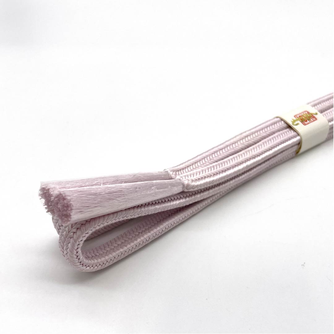 （新古品） 帯締め 正絹  桜色（さくらいろ） 冠組 新古品 長さ約168.5cm 幅約1cm セミフォーマル NEWランク ピンク系 1135003671313