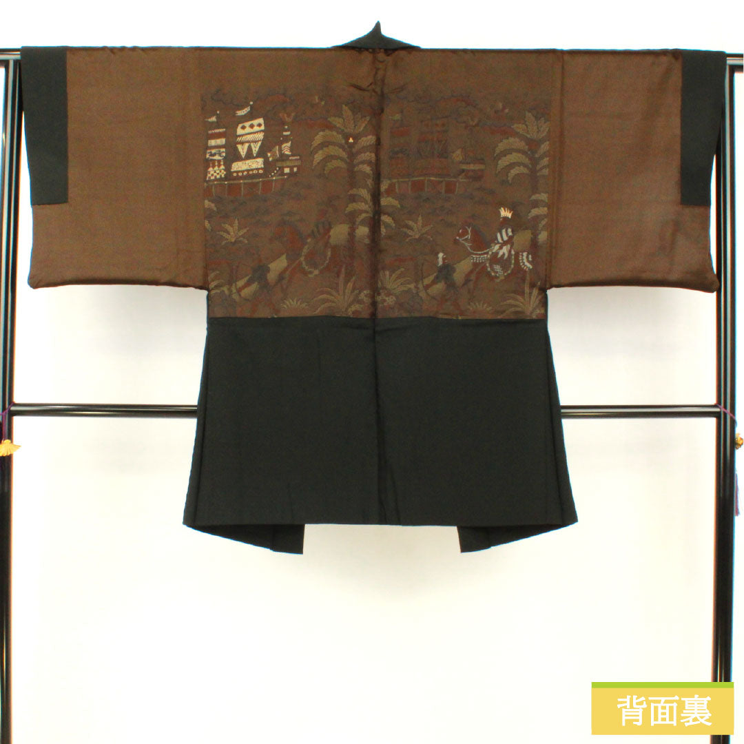 Men's Silk S-Rank Kimono, Length 89.5cm, Sleeve Length 65cm, Solid Black, Product Number: 1119001532110