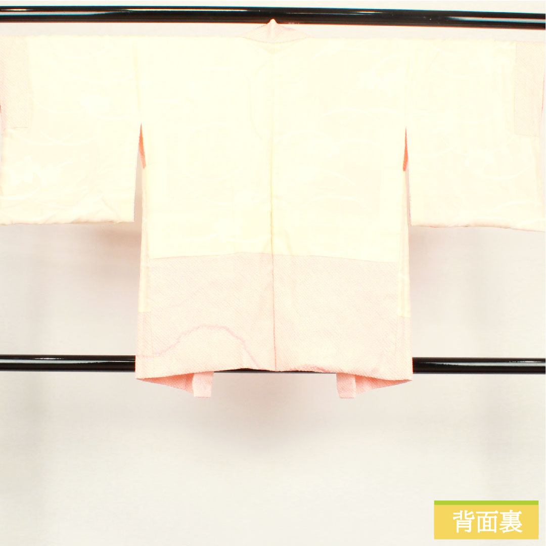 羽織 正絹 身丈79.5cm 裄丈62cm  東雲色 総絞り 笹 Aランク 袷 ピンク系 1117000683913