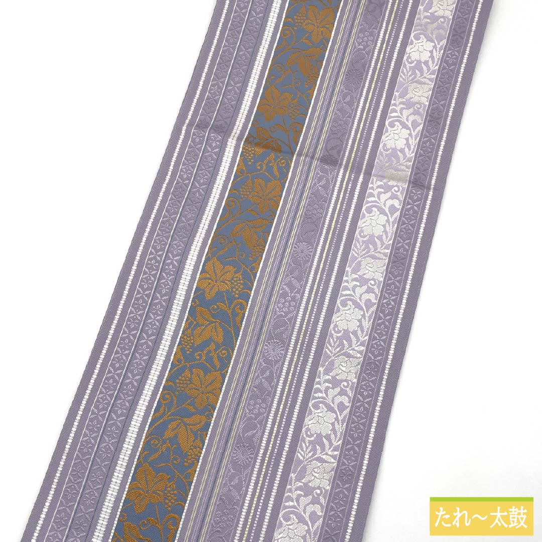 (Brand new, unused) Nagoya Obi, Pure Silk, New Rank, Light Purple (Asakikeshi Murasaki Iro), Authentic Hakata Ori (Hasun Nagoya Obi), Chikuzen Hakata Weave, 360.5cm Long, Full Length, Casual, Purple, Item Number: 1124009651320, Pine Needle Pattern