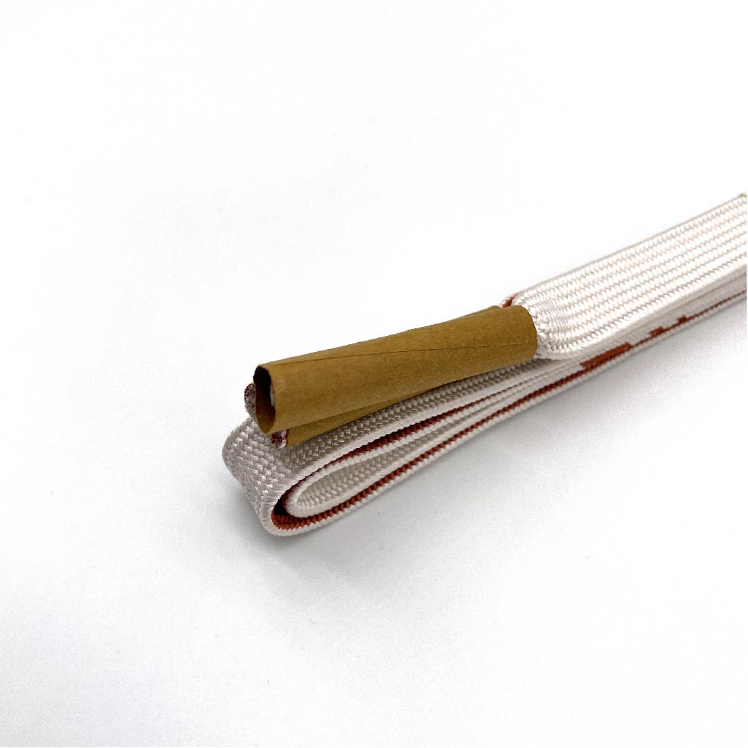 (New old stock) Obi-jime (belt fastener) made of pure silk, quarter-length cord, gofun-iro (whitewash), Goshima-himo, Edo-kumihimo, new old stock, length approx. 162cm, width approx. 1.7cm, casual, S rank, white, 1135002892311