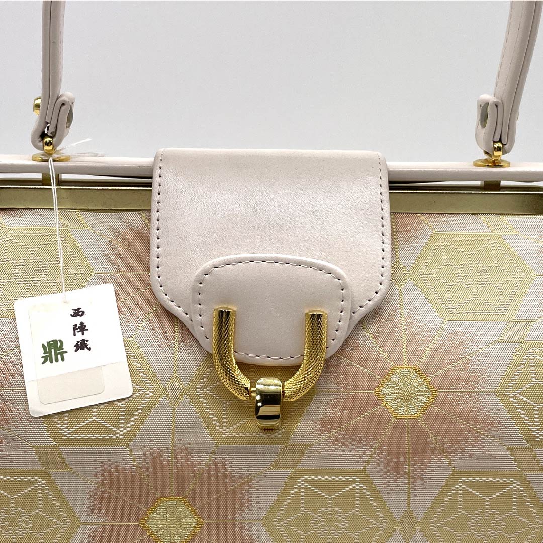 （新古品）和装バッグ セミフォーマル NEWランク 経錦 鼎工房 西陣織 ピンク系 113900108113