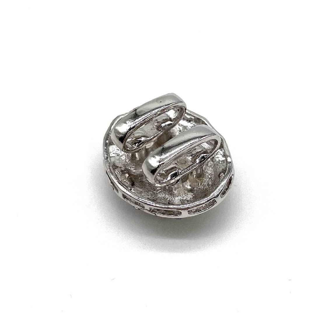 (New old stock) Obi clasp, glass, casual, Swarovski, oval, length approx. 2cm, width approx. 2.5cm, S rank, silver, 1137000982922