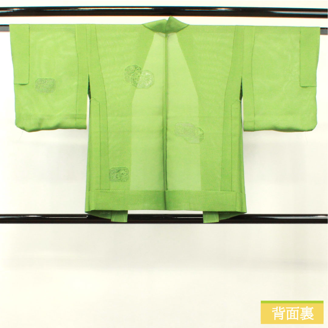 羽織 正絹 身丈74.5cm 裄丈60.5cm 薄青色（うすあおいろ） しつけ糸付き 未使用品 抽象模様 Sランク 夏物 緑系 1117000992919