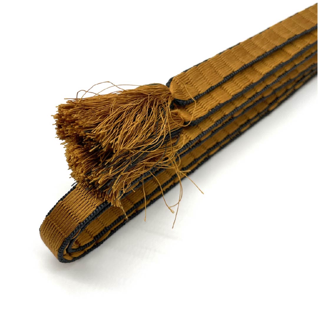 (Like new) Silk Obijime (Sash Band) in Camel Color, New Condition, Length: Approx. 161cm, Width: Approx. 1.4cm, Casual Style, Brown, Item Number: 1135004651314