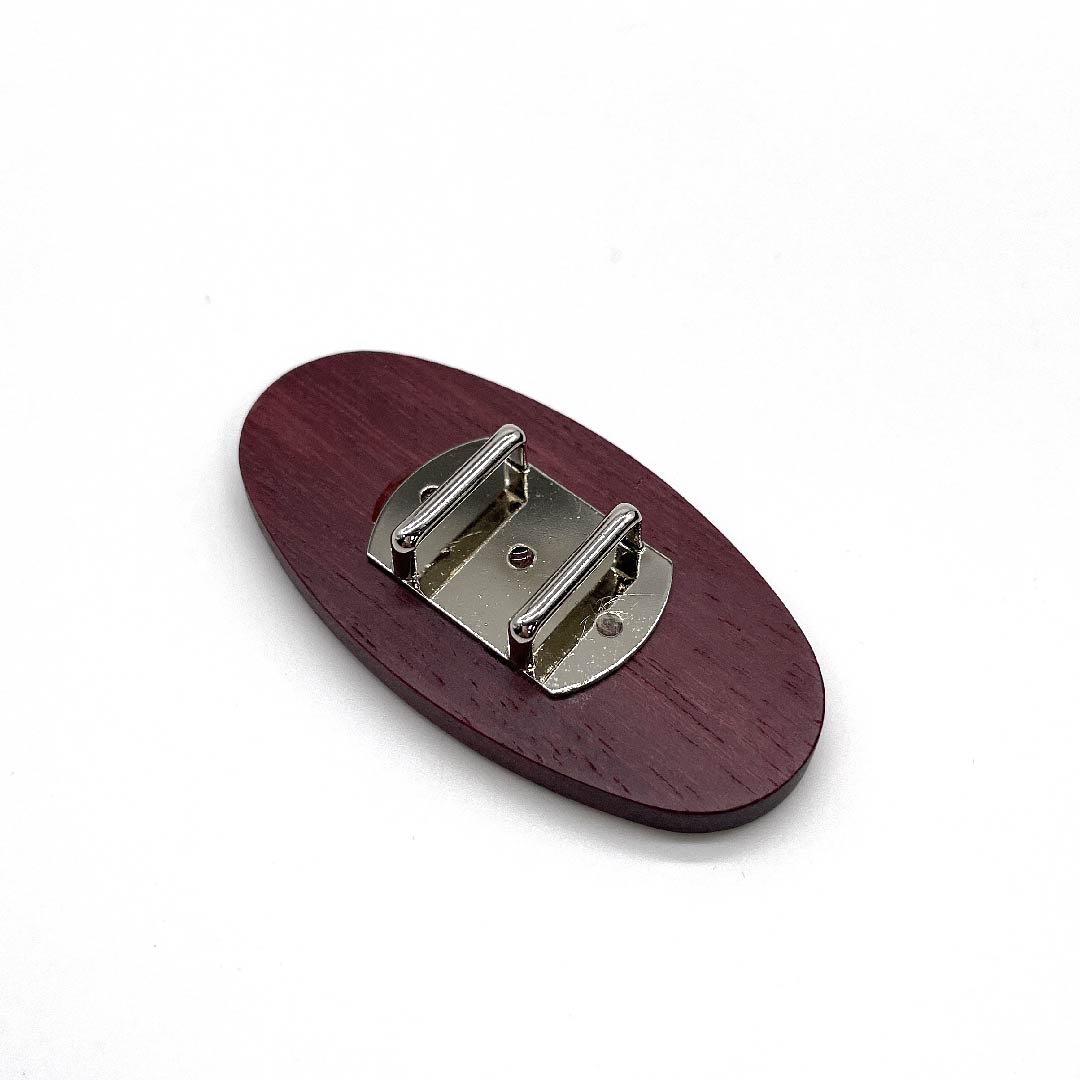 (New old stock) Obi clasp, wood carving, casual, azuki brown, cherry blossom, length approx. 3cm, width approx. 6cm, S rank, brown, 1137000512914