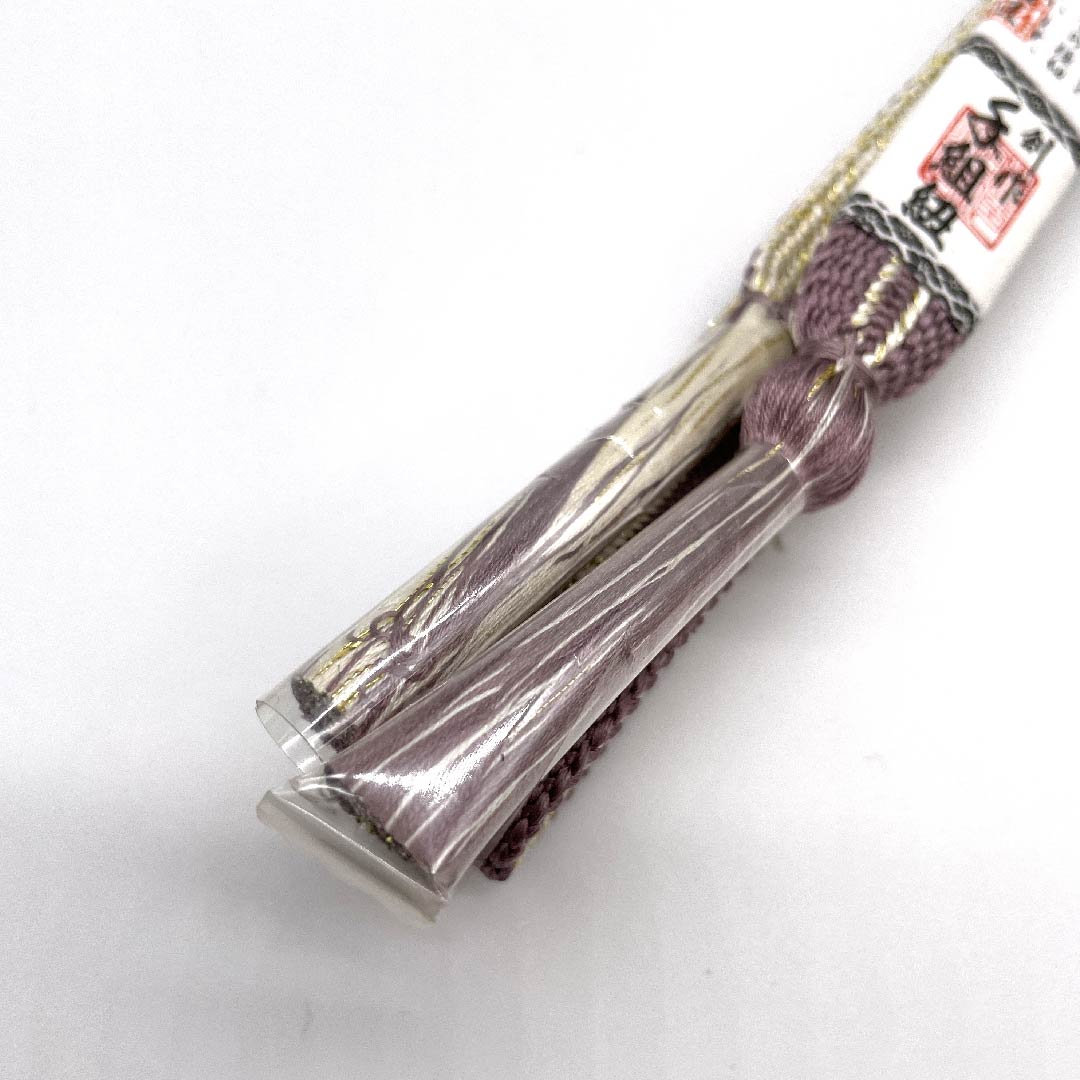 （新古品） 帯締め 正絹 四分紐 錆納戸色（さびなんどいろ） 手組紐 金銀糸 新古品 長さ約164cm 幅約1.5cm セミフォーマル Sランク グラデーション系 1135000092999